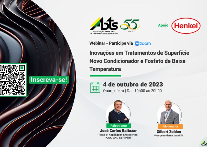 Webinar - Inovações em Tratamentos de Superfície - Novo Condicionador e Fosfato de Baixa Temperatura